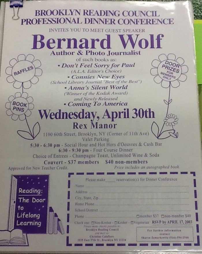 Menu with author's name